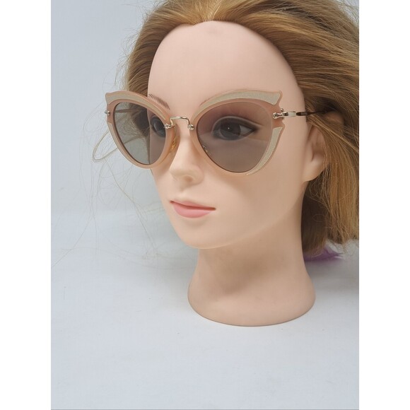 NWOT Miu Miu Women\'s Sunglasses Cat-Eye Pink Gold SMU 05S 52-23-140 Italy main image 4